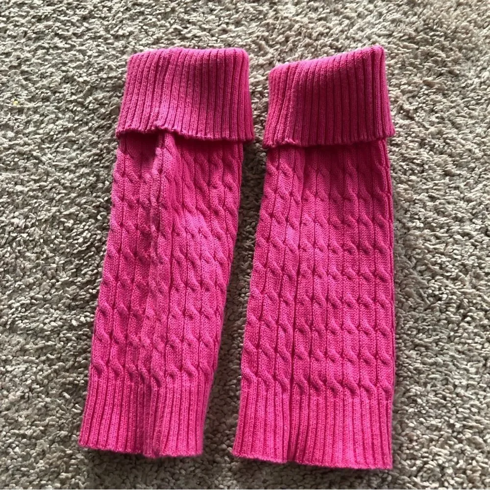 Hanna Andersson Leg Warmers‎ Girls Small Pink Crochet Flower